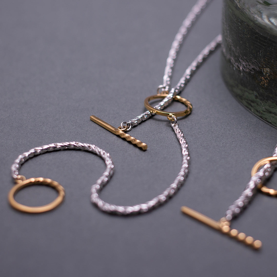 Mix Color Chain Necklace SV925+K18GP ミックスカラー ネックレス シルバー+ゴールド