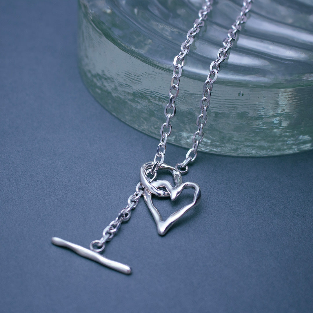 Heart Chain Necklace SV925 ハートチェーン ネックレス シルバー – Toi