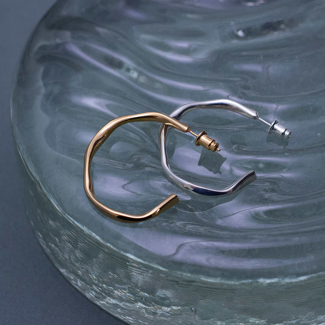 Wavy Pierced Earrings/L size SV925 ウェイビーピアス/Lサイズ シルバー