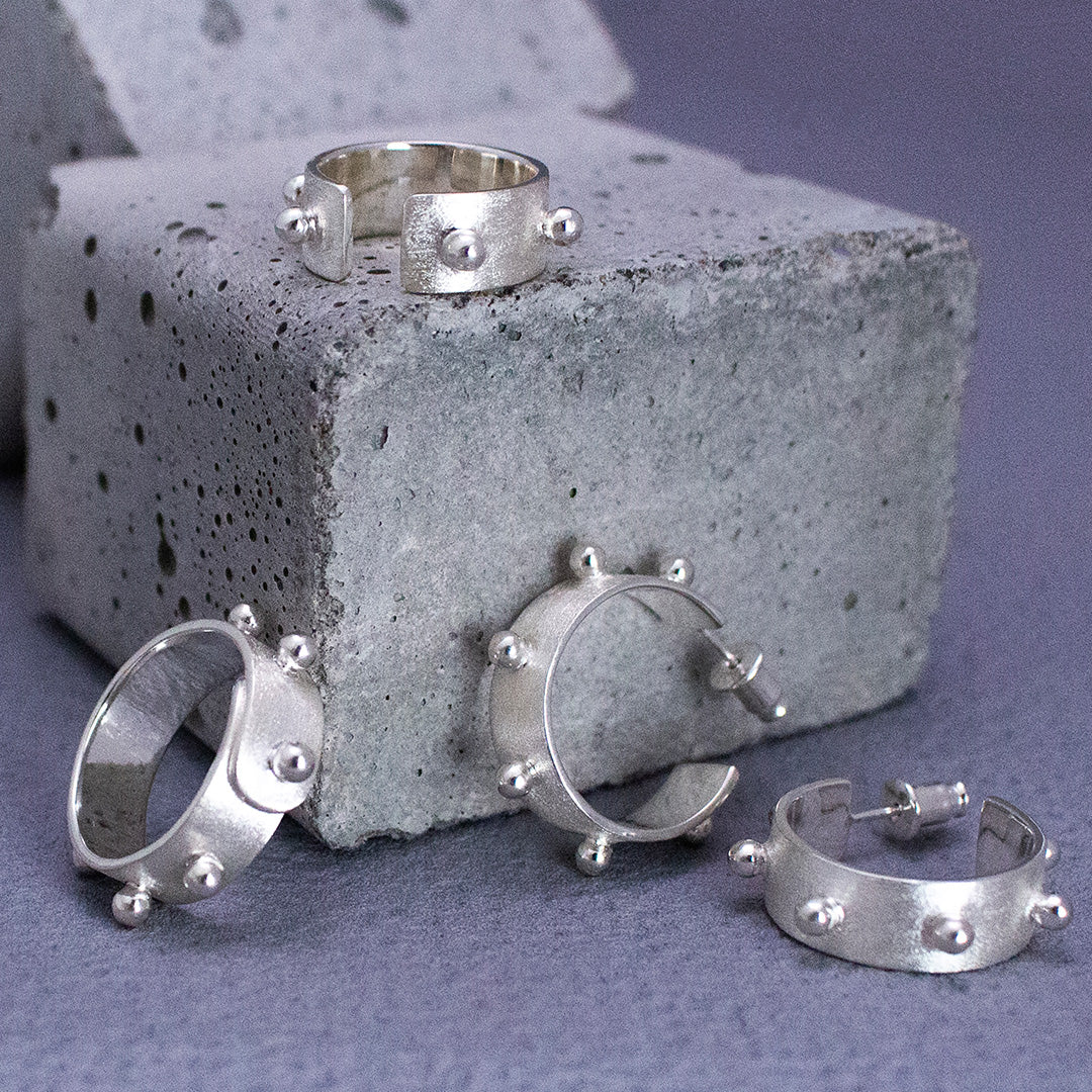 Wide Dot Pierced Earrings SV925 ワイドドット ピアス シルバー