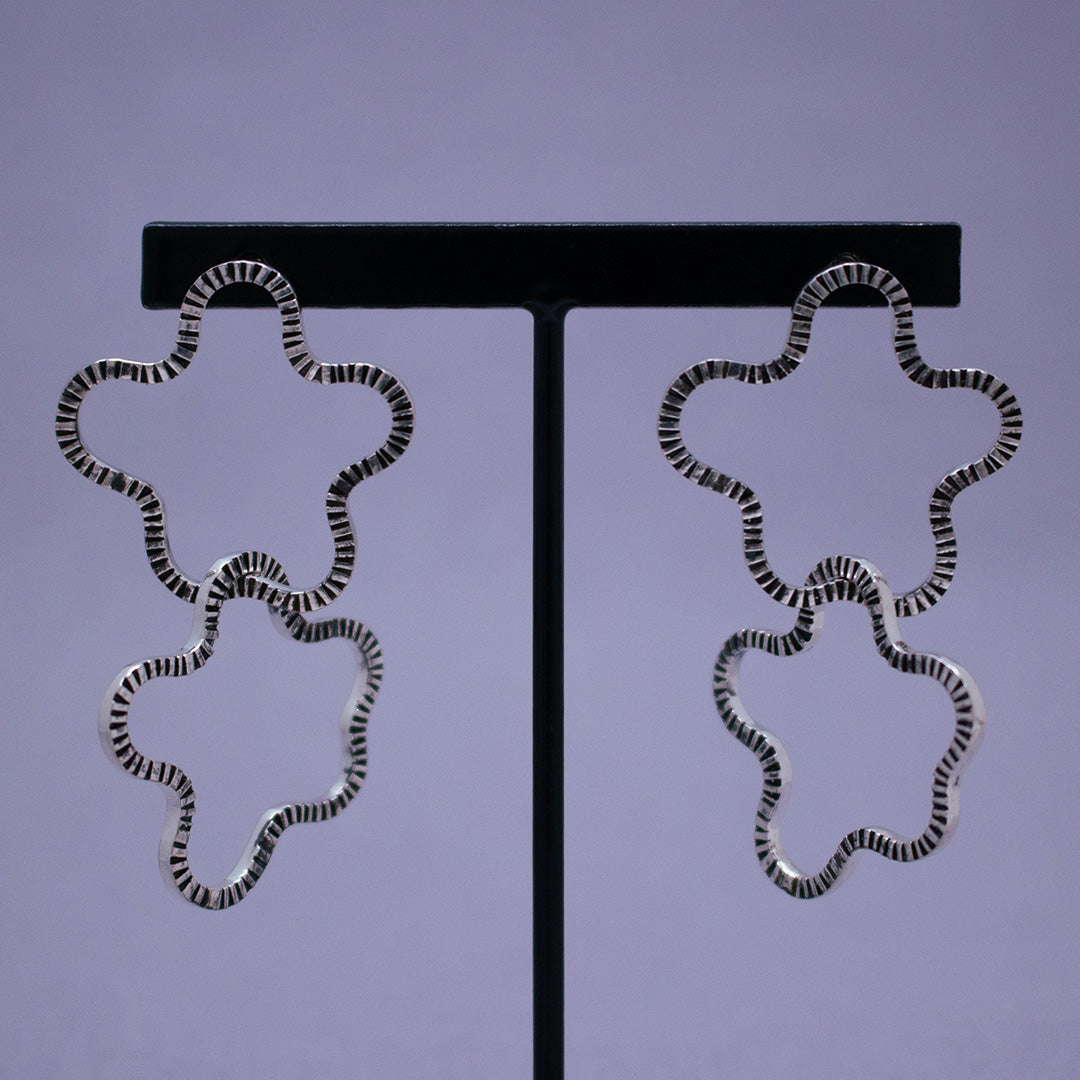 Wind & Cloud Pierced Earrings (double) SV925 ウィンドアンドクラウド ピアス シルバー