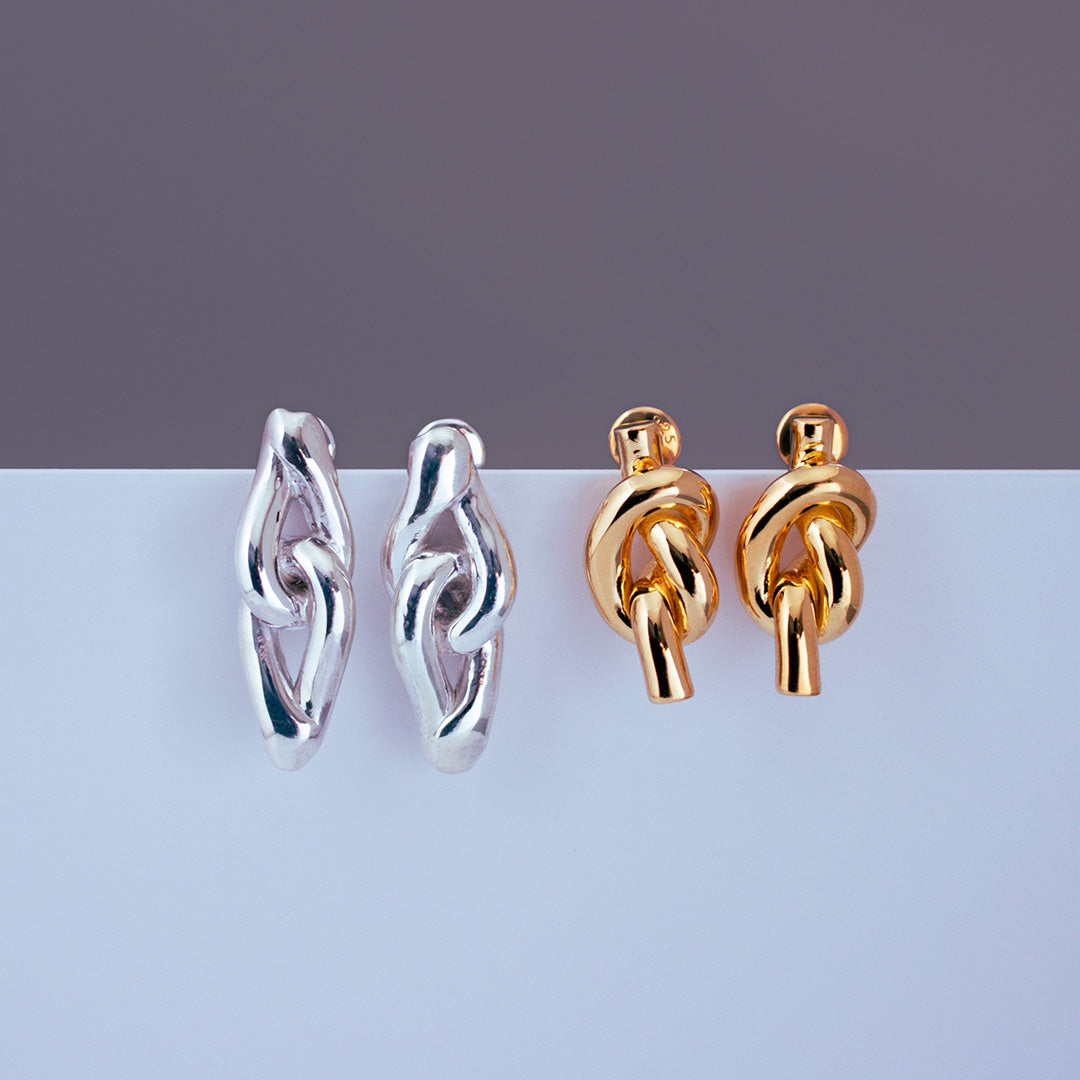 Knot Pierced Earrings K18GP ノットピアス ゴールド