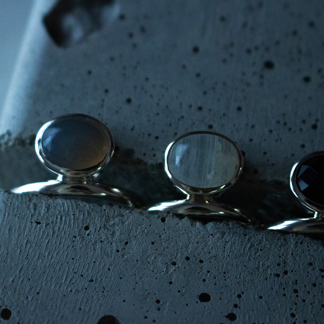 Oval Ring SV925 オーバルリング シルバー 天然石 rainbow moonstone レインボームーンストーン