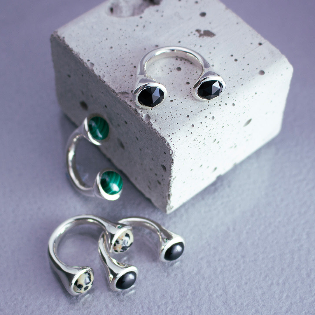 Bonbon Ring SV925 ボンボンリング シルバー 天然石 onyx オニキス