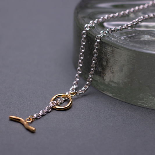 Wavy Chain Necklace SV925+K18GP ウェイビーチェーン ネックレス シルバー+ゴールド