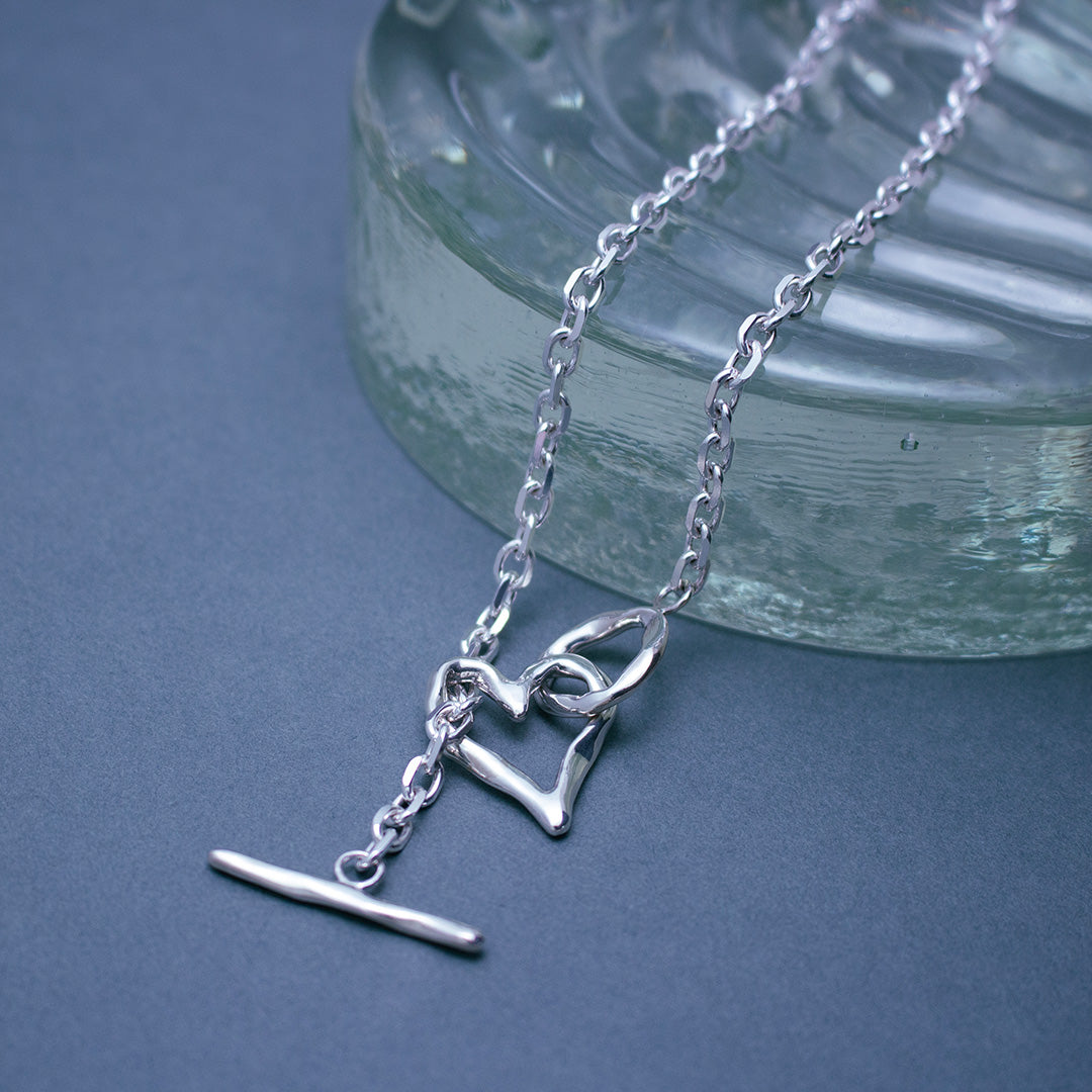 Heart Chain Necklace SV925 ハートチェーン ネックレス シルバー – Toi