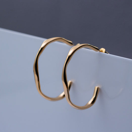 Wavy Pierced Earrings/L size K18GP ウェイビーピアス/Lサイズ ゴールド