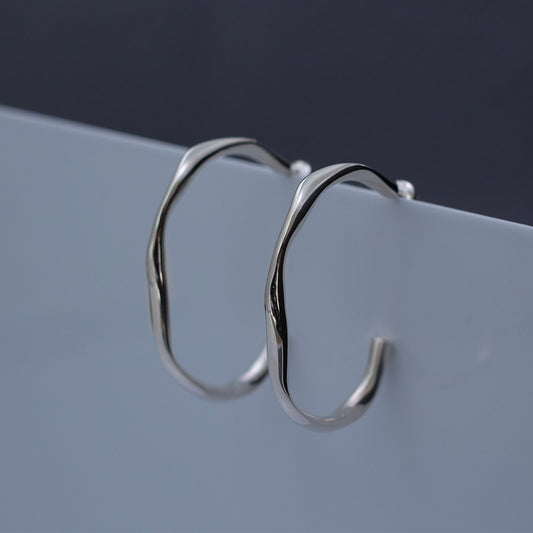 Wavy Pierced Earrings/L size SV925 ウェイビーピアス/Lサイズ シルバー