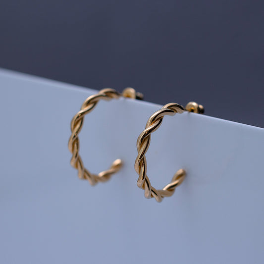Twist Pierced Earrings/L size K18GP ツイストピアス/Lサイズ ゴールド