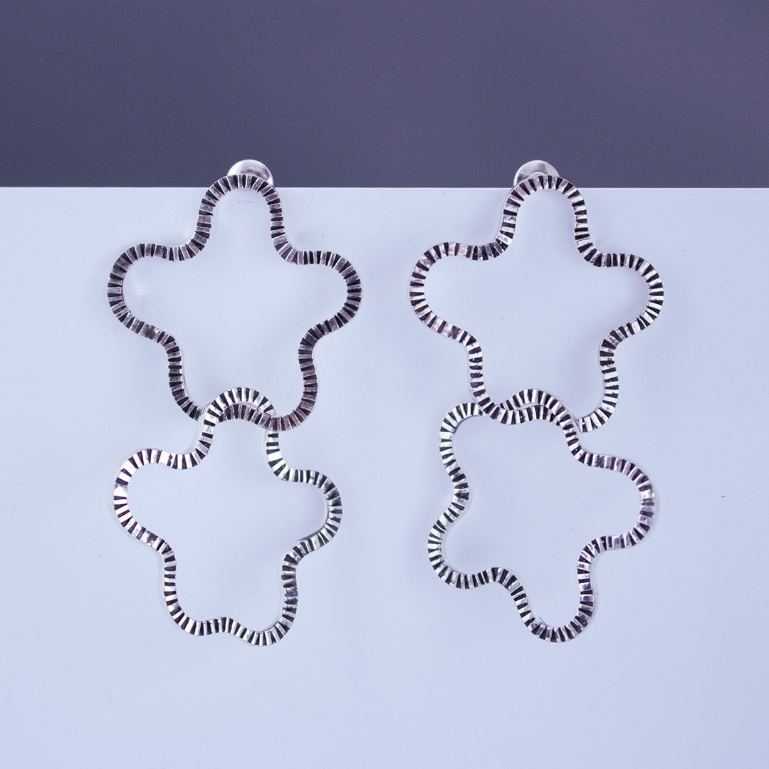 Wind & Cloud Pierced Earrings (double) SV925 ウィンドアンドクラウド ピアス シルバー
