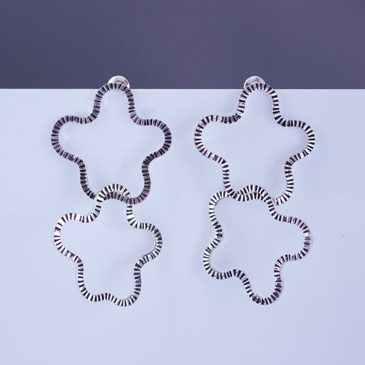 Wind & Cloud Pierced Earrings (double) SV925 ウィンドアンドクラウド ピアス シルバー