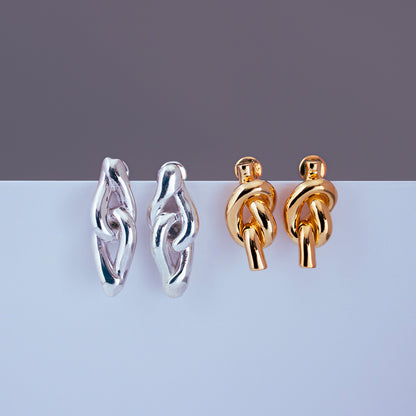 Knot Pierced Earrings K18GP ノットピアス ゴールド