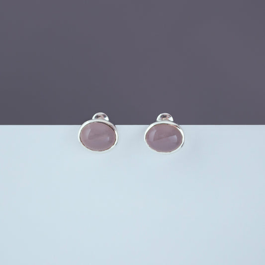 Oval Pierced Earrings SV925 オーバルピアス シルバー 天然石 gray onyx グレーオニキス