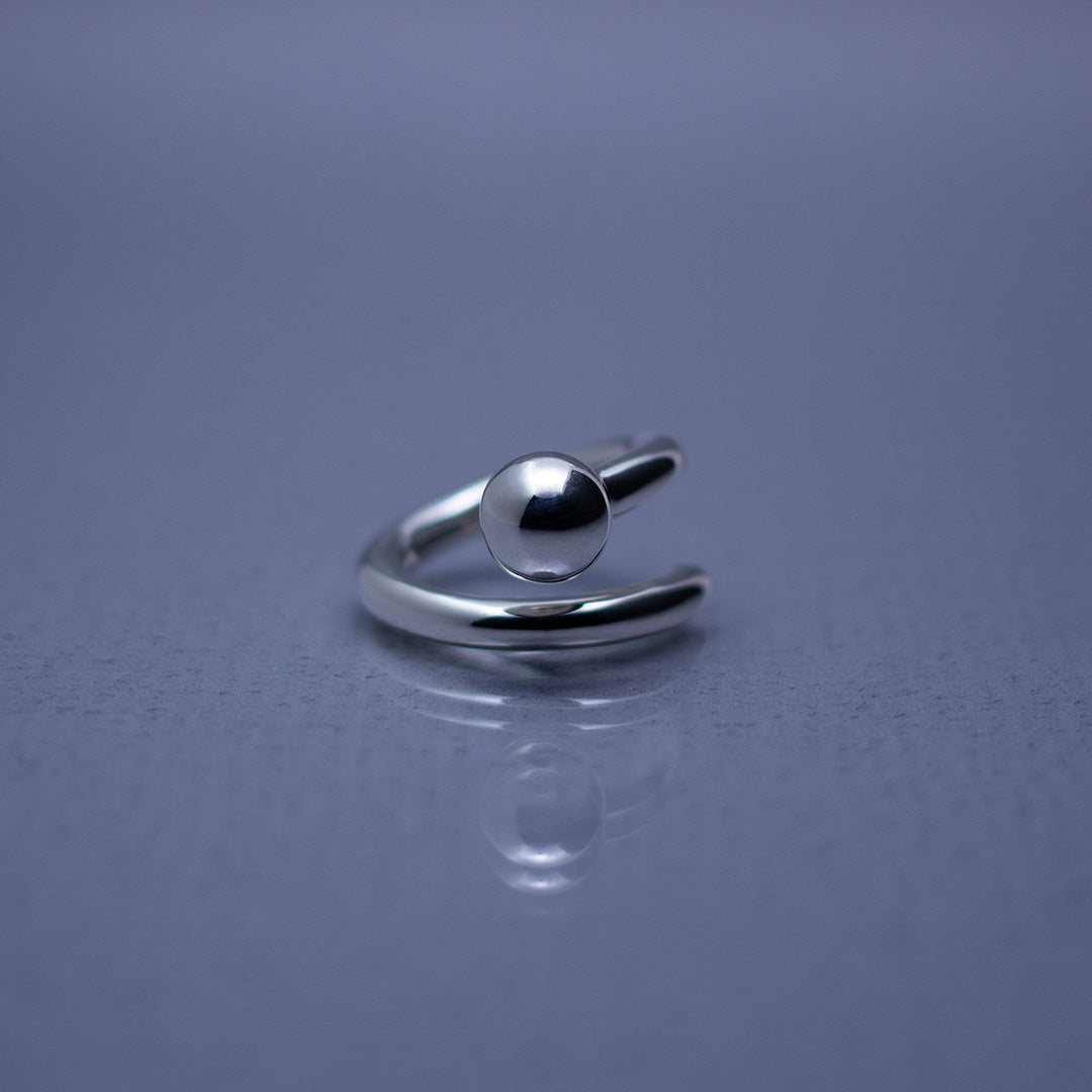 Oval Pierced Earrings SV925 オーバルピアス シルバー 天然石 onyx