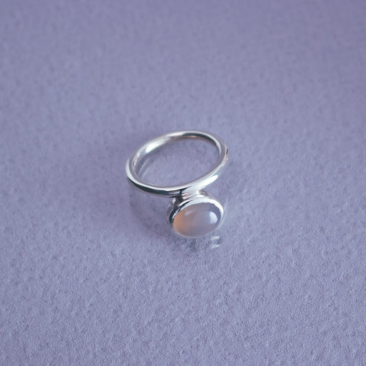 Oval Ring SV925 オーバルリング シルバー 天然石 gray onyx グレーオニキス