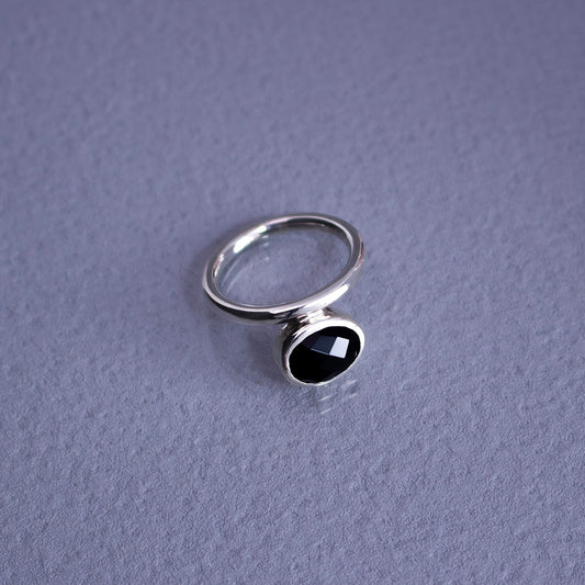 Oval Ring SV925 オーバルリング シルバー 天然石 onyx オニキス