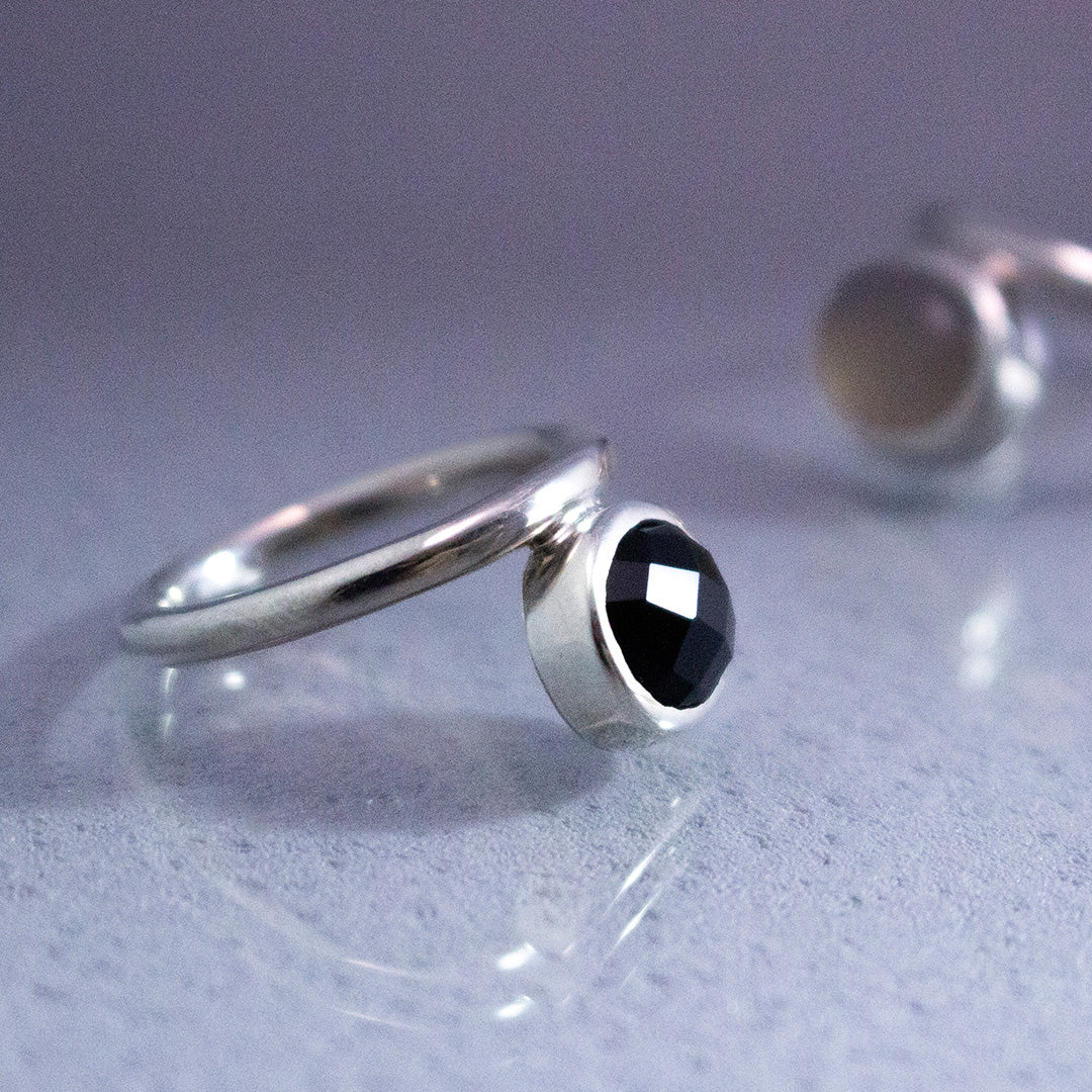 Oval Ring SV925 オーバルリング シルバー 天然石 onyx オニキス – Toi