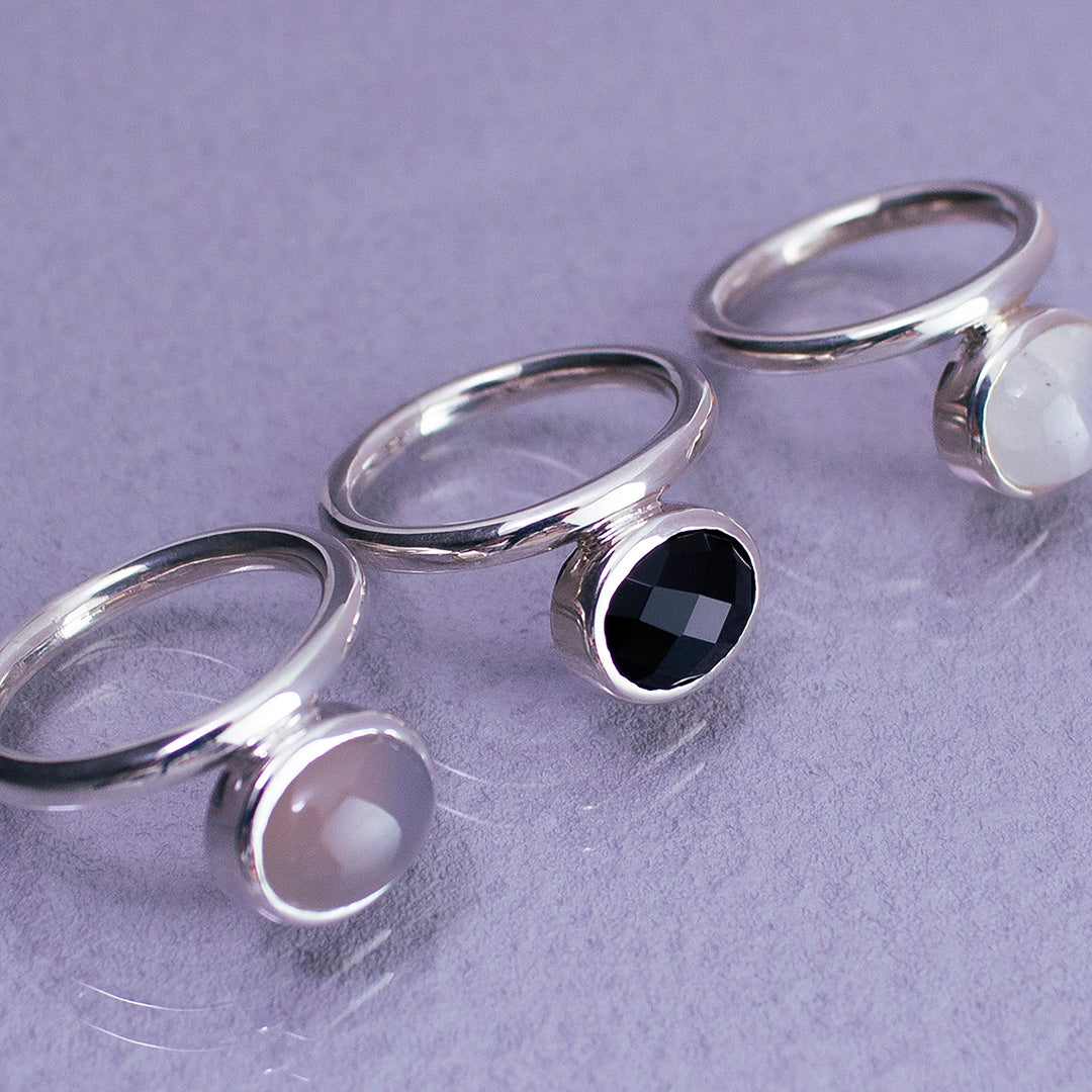 Oval Ring SV925 オーバルリング シルバー 天然石 onyx オニキス – Toi