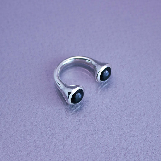 Bonbon Ring SV925 ボンボンリング シルバー 天然石 black spinel ブラックスピネル