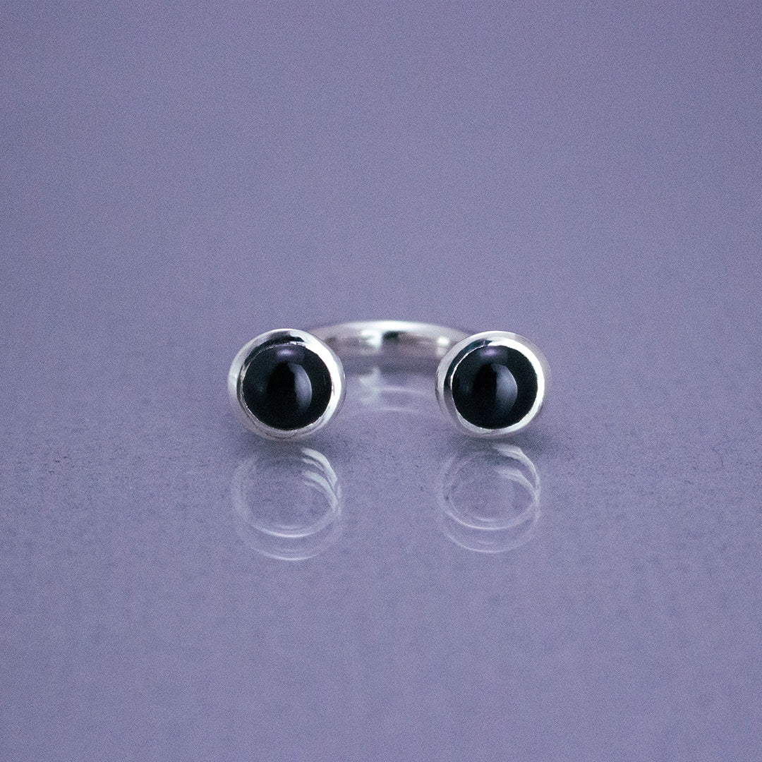 Bonbon Ring SV925 ボンボンリング シルバー 天然石 black spinel ブラックスピネル