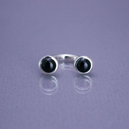 Bonbon Ring SV925 ボンボンリング シルバー 天然石 black spinel ブラックスピネル