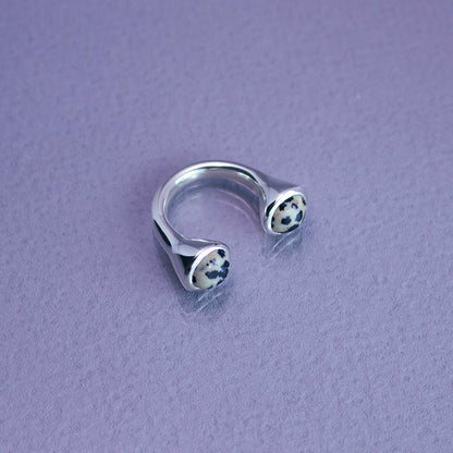 Bonbon Ring SV925 ボンボンリング シルバー 天然石 dalmatian jasper ダルメシアンジャスパー