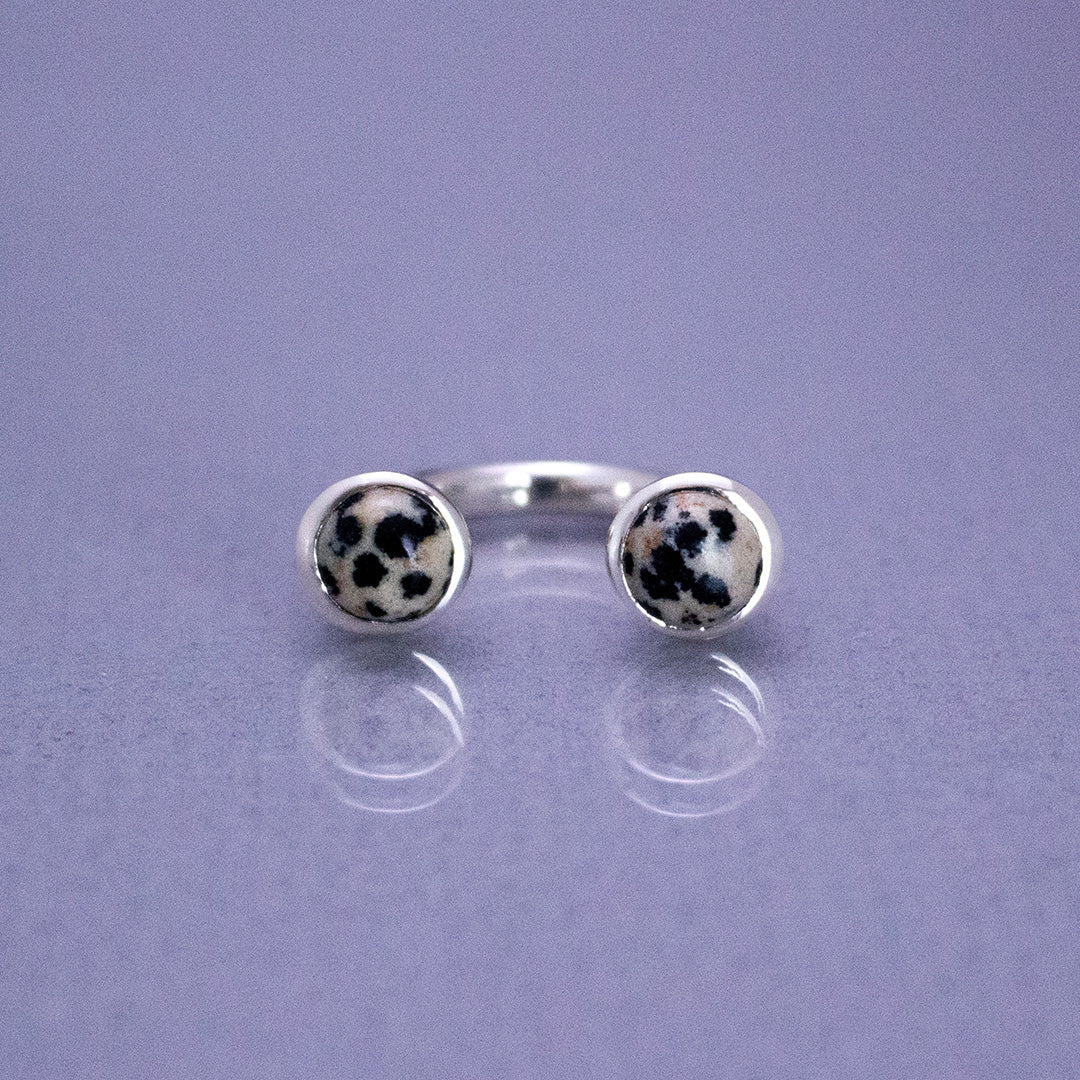 Bonbon Ring SV925 ボンボンリング シルバー 天然石 dalmatian jasper ダルメシアンジャスパー