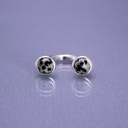 Bonbon Ring SV925 ボンボンリング シルバー 天然石 dalmatian jasper ダルメシアンジャスパー