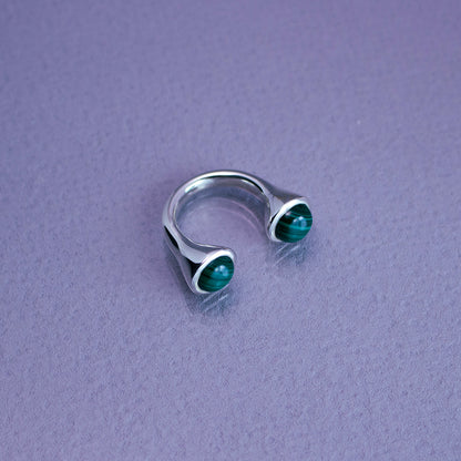 Bonbon Ring SV925 ボンボンリング シルバー 天然石 malachite マラカイト