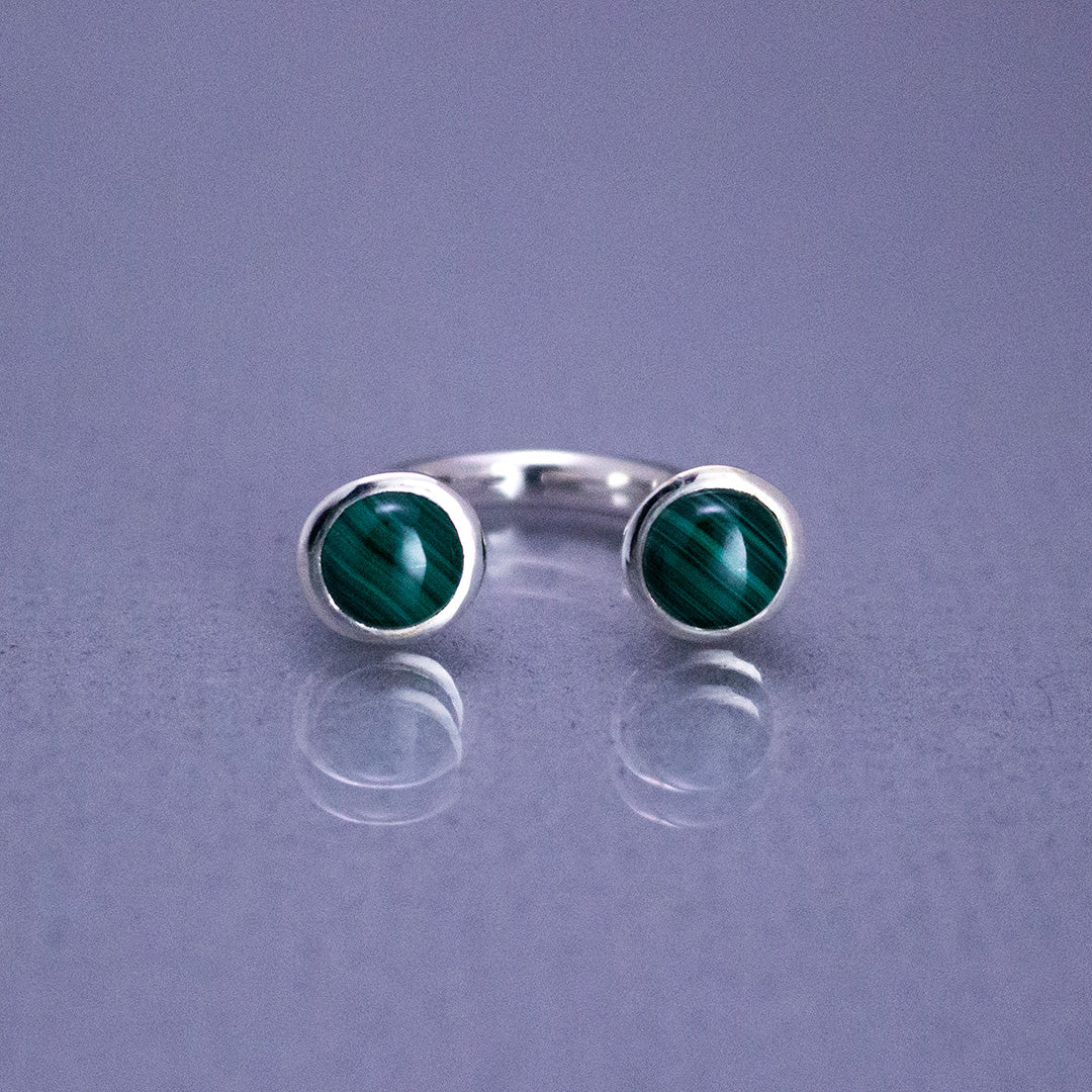 Bonbon Ring SV925 ボンボンリング シルバー 天然石 malachite マラカイト